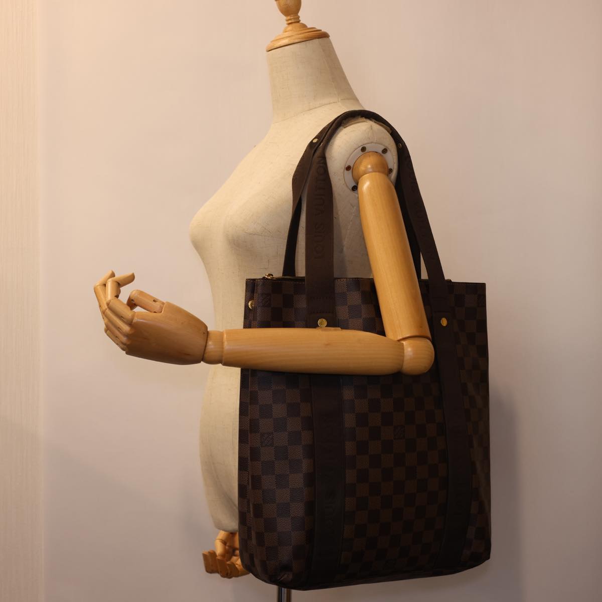 LOUIS VUITTON Damier Ebene Cabas Bobul Tote Bag N52006 LV th4007