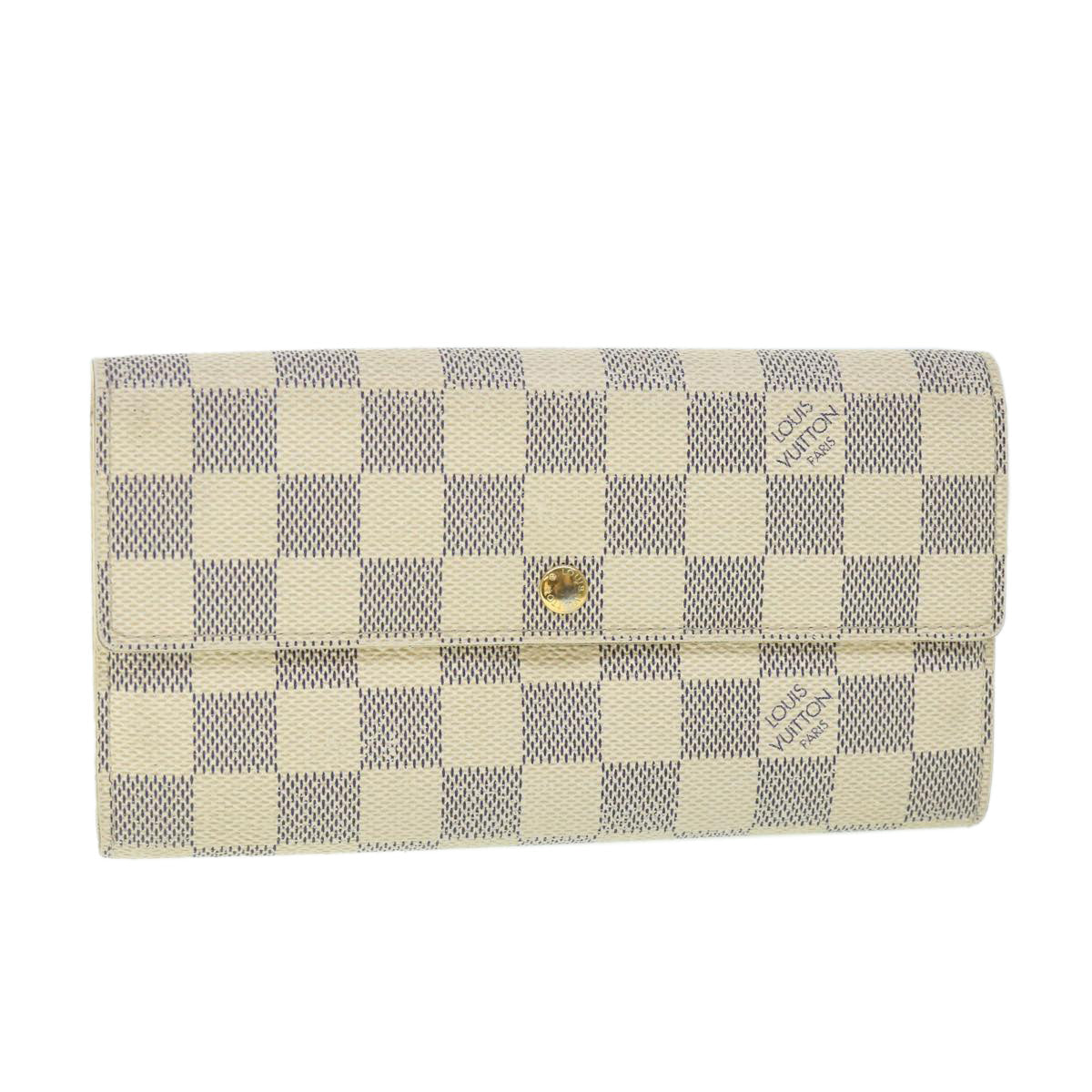 LOUIS VUITTON Damier Azur Portefeuille Sarah Long Wallet N63208 LV th4009