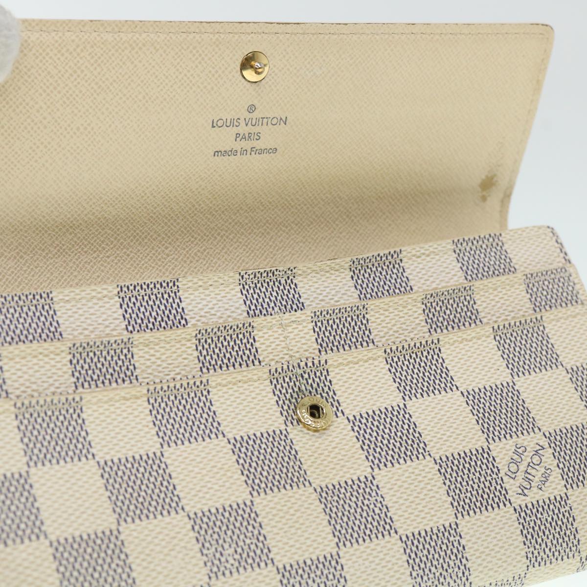 LOUIS VUITTON Damier Azur Portefeuille Sarah Long Wallet N63208 LV th4009