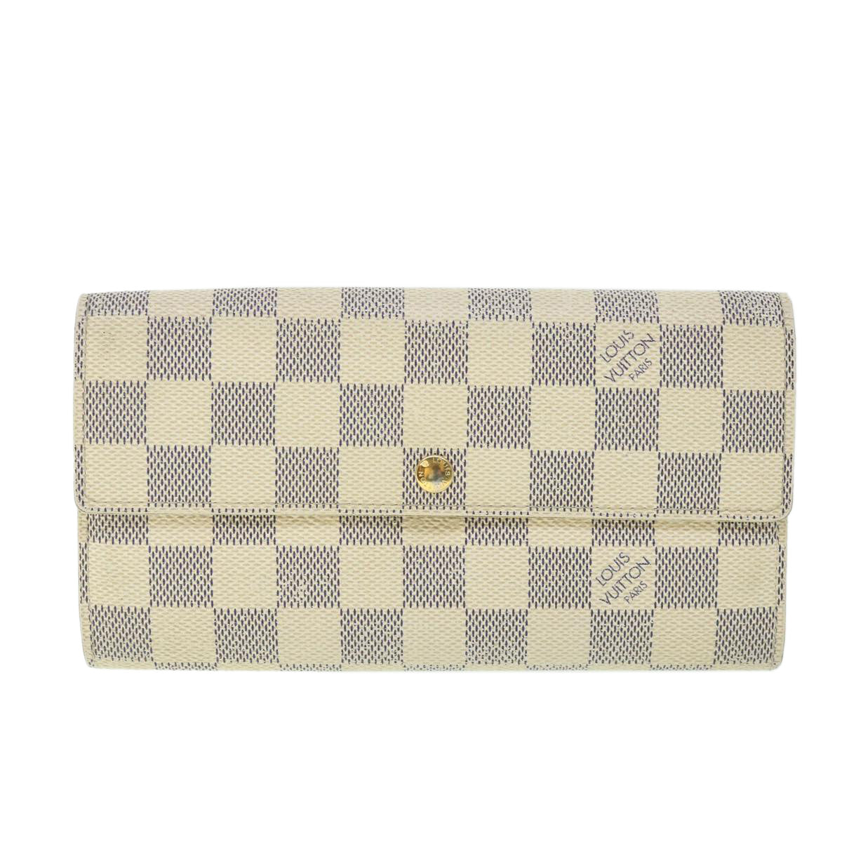 LOUIS VUITTON Damier Azur Portefeuille Sarah Long Wallet N63208 LV th4009