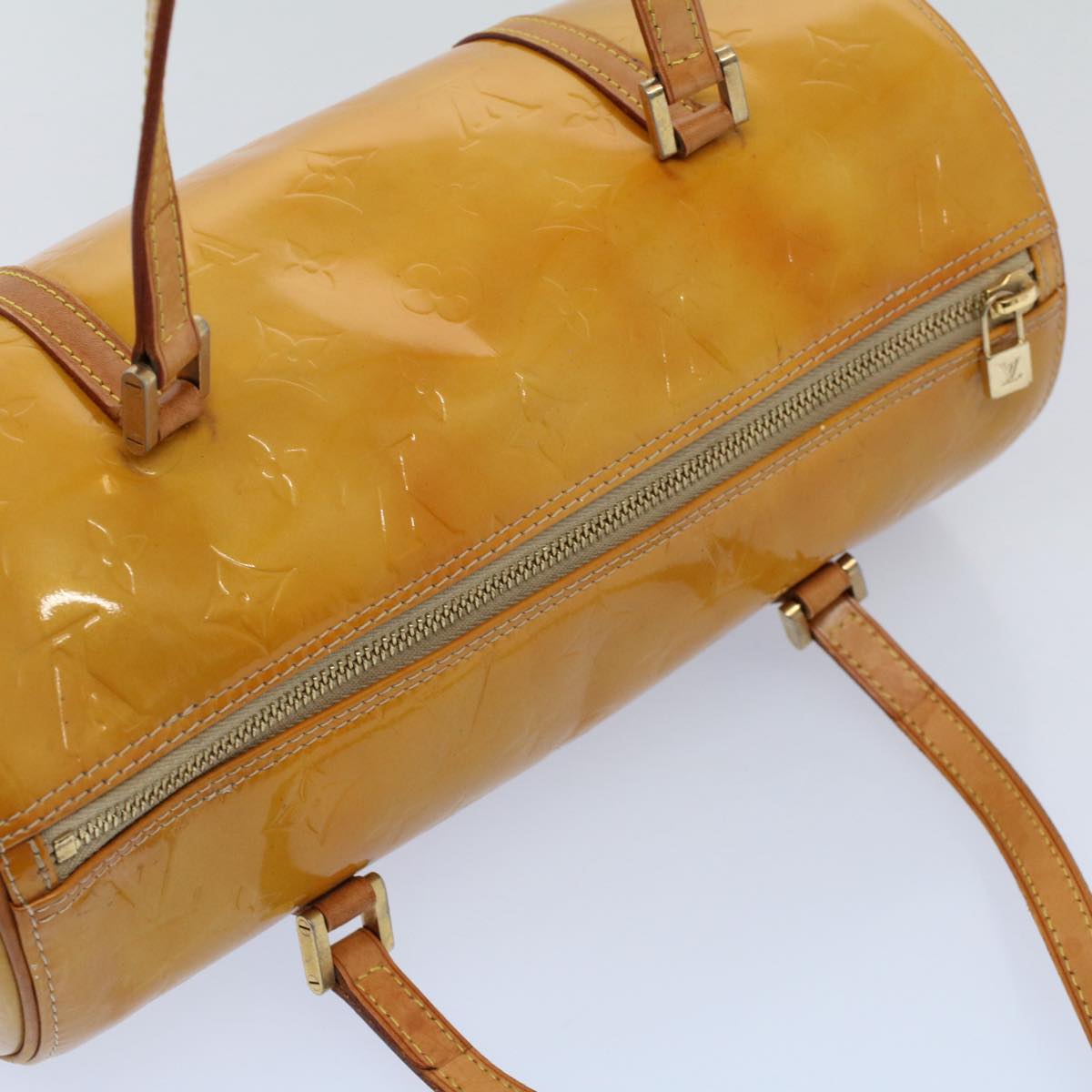 LOUIS VUITTON Monogram Vernis Bedford Hand Bag Beige M91006 LV th4049