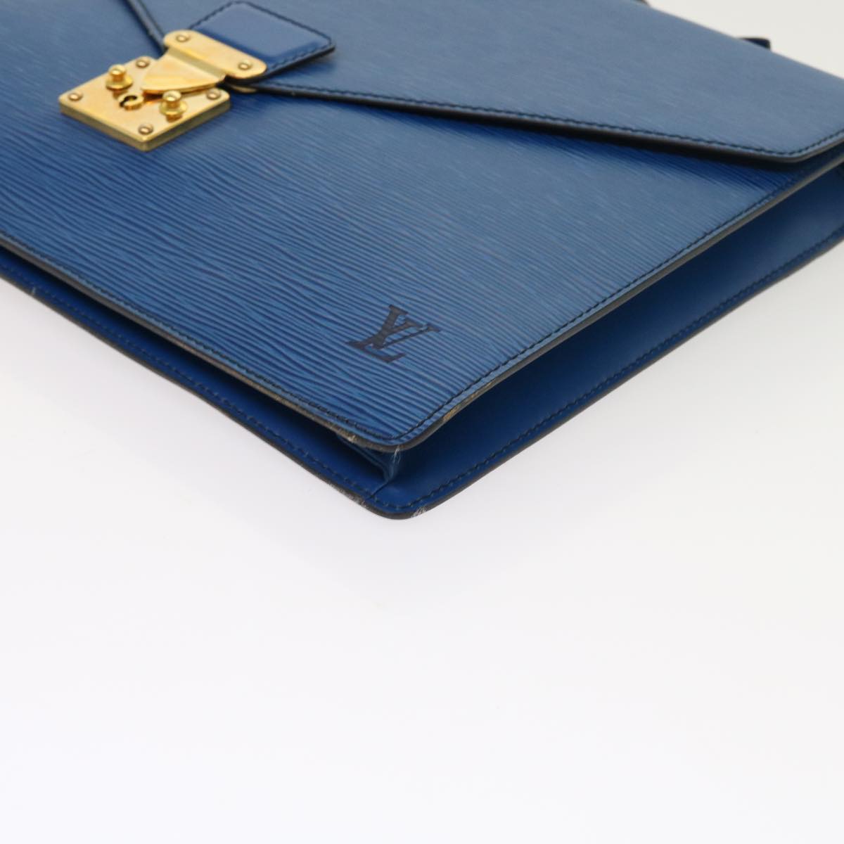 LOUIS VUITTON Epi Porte Documents Bandouliere Bag Toledo Blue LV th4061