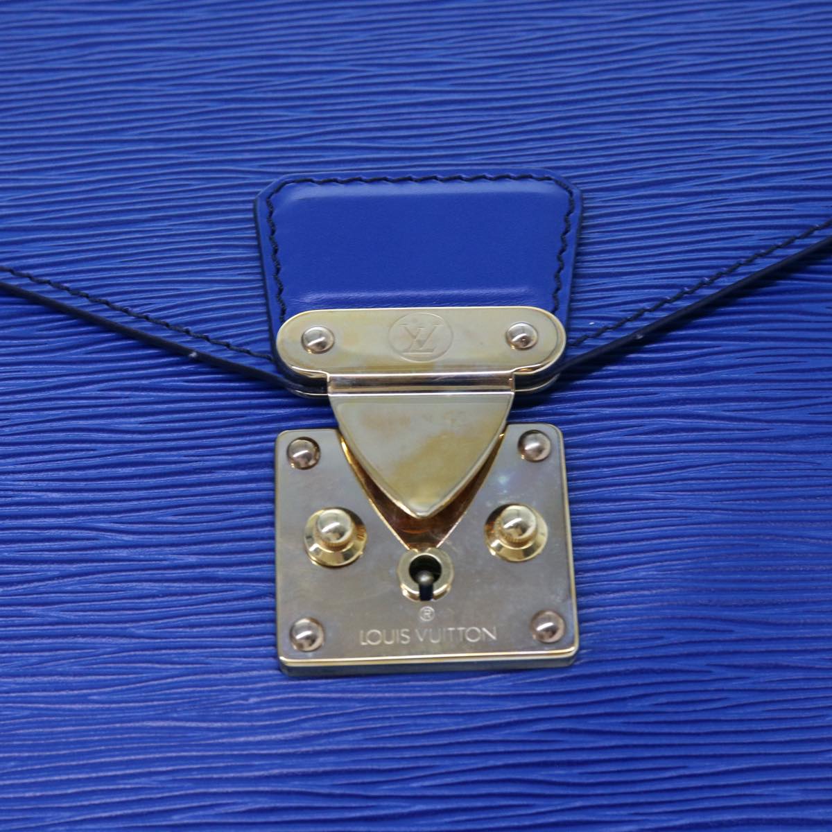 LOUIS VUITTON Epi Porte Documents Bandouliere Bag Toledo Blue LV th4061