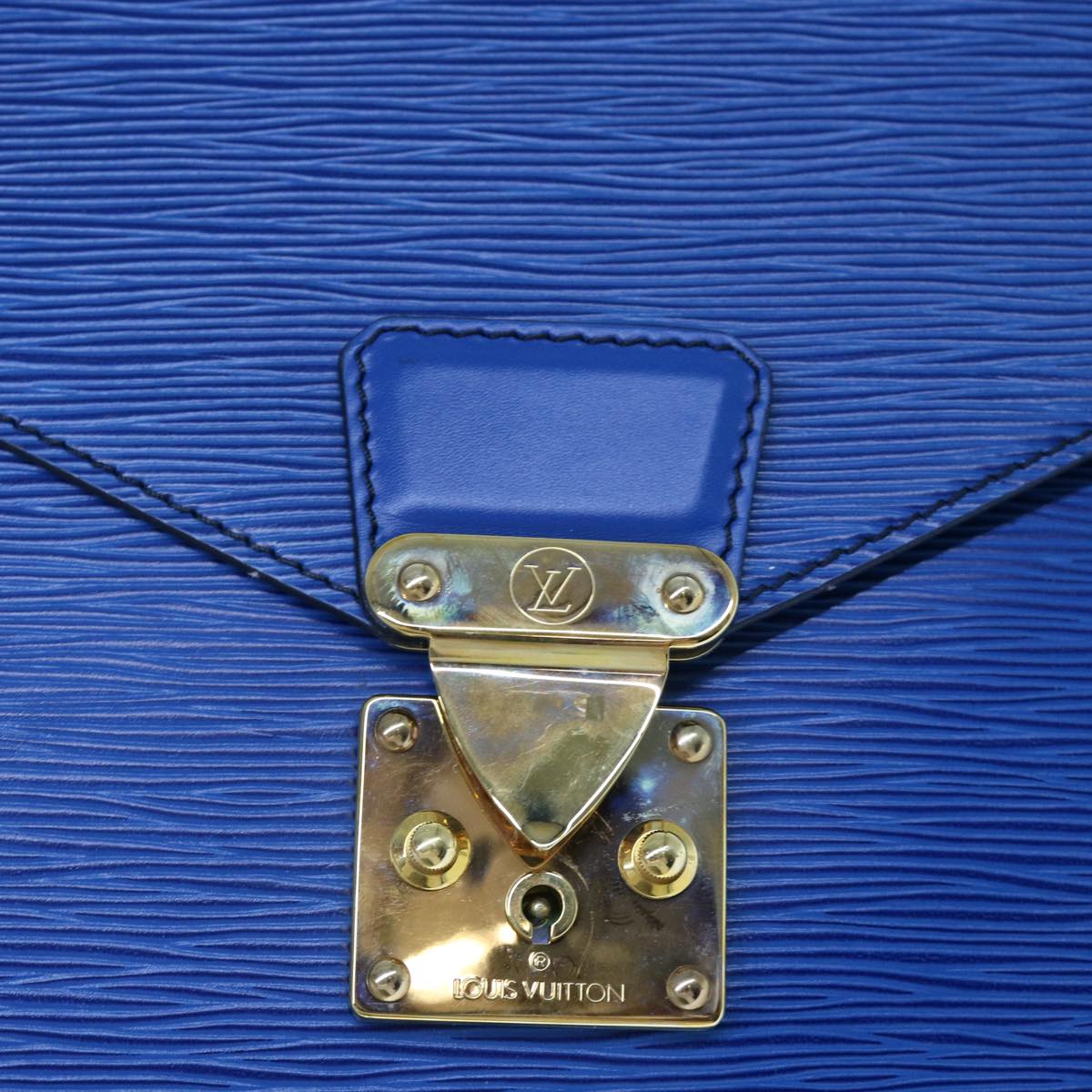 LOUIS VUITTON Epi Porte Documents Bandouliere Bag Toledo Blue LV th4061