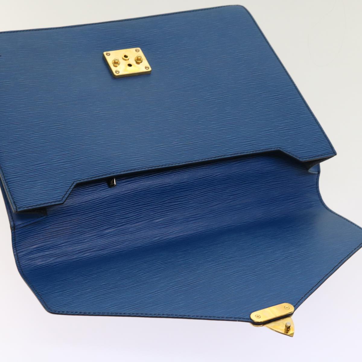 LOUIS VUITTON Epi Porte Documents Bandouliere Bag Toledo Blue LV th4061