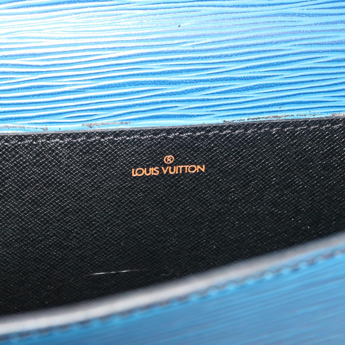 LOUIS VUITTON Epi Porte Documents Bandouliere Bag Toledo Blue LV th4061