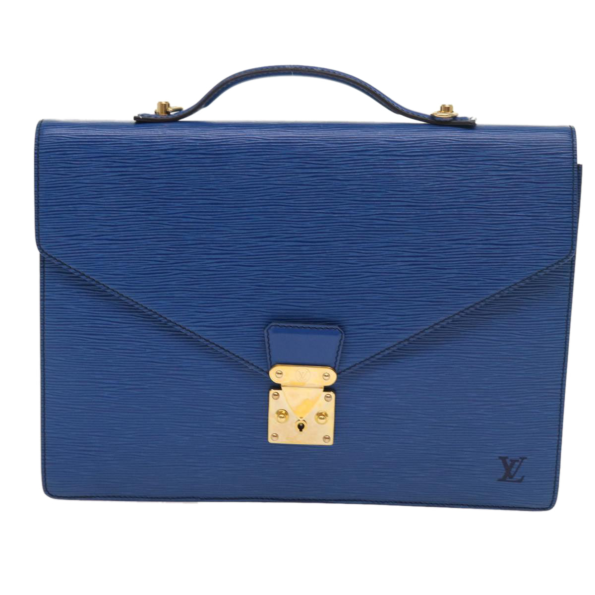 LOUIS VUITTON Epi Porte Documents Bandouliere Bag Toledo Blue LV th4061