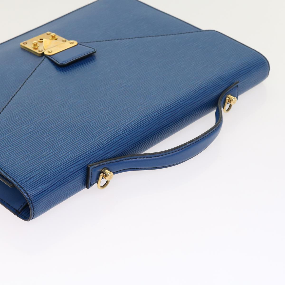 LOUIS VUITTON Epi Porte Documents Bandouliere Bag Toledo Blue LV th4061