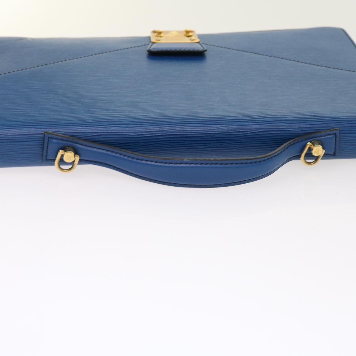 LOUIS VUITTON Epi Porte Documents Bandouliere Bag Toledo Blue LV th4061