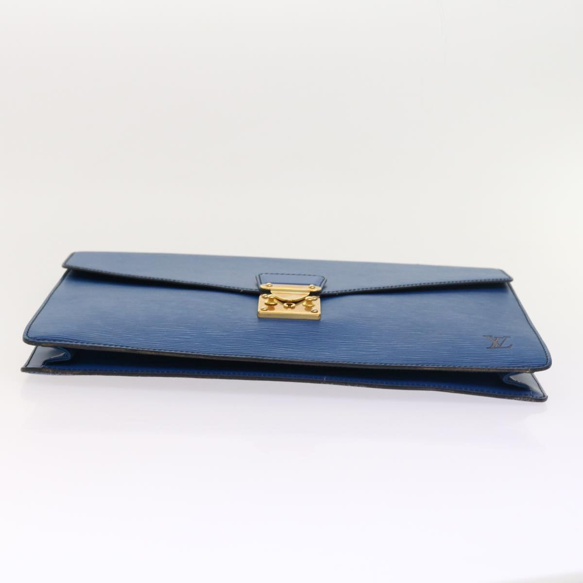 LOUIS VUITTON Epi Porte Documents Bandouliere Bag Toledo Blue LV th4061