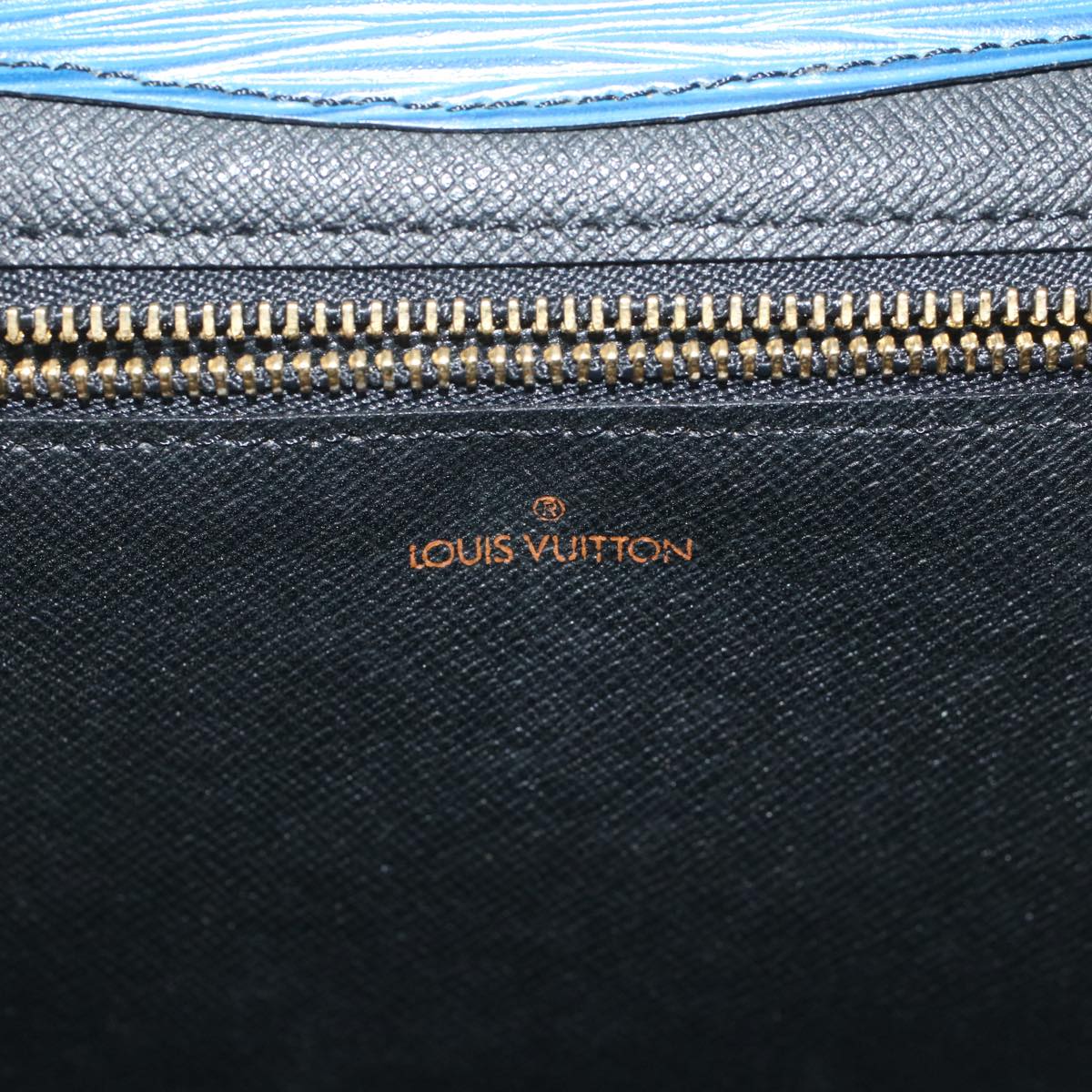 LOUIS VUITTON Epi Montaigne 23 Clutch Bag Blue M52665 LV th4081