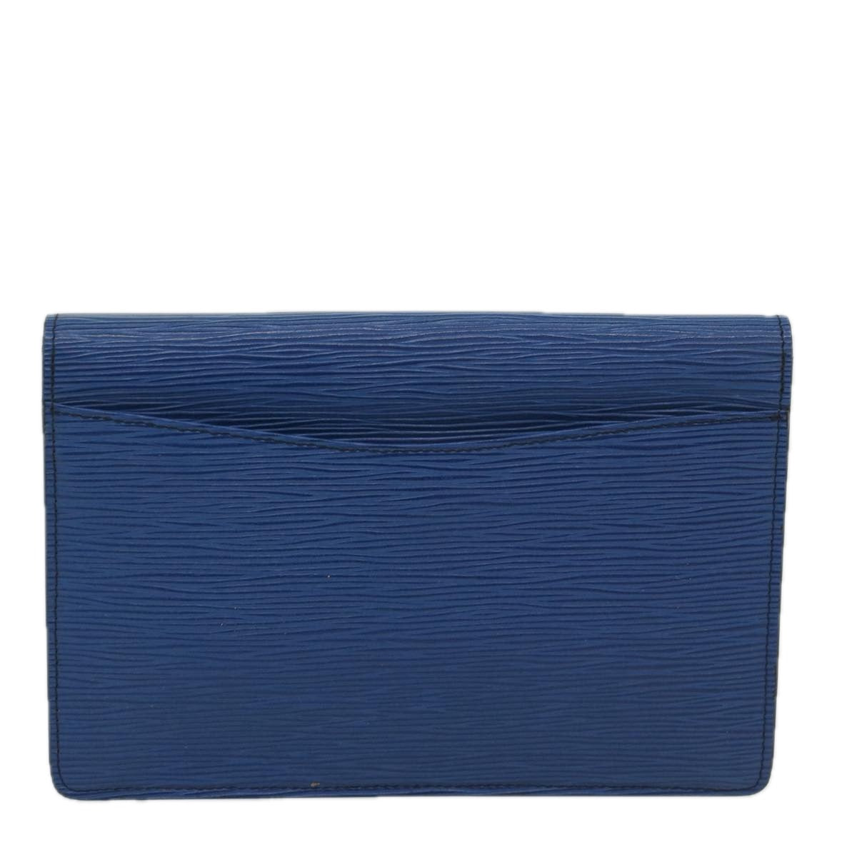 LOUIS VUITTON Epi Montaigne 23 Clutch Bag Blue M52665 LV th4081