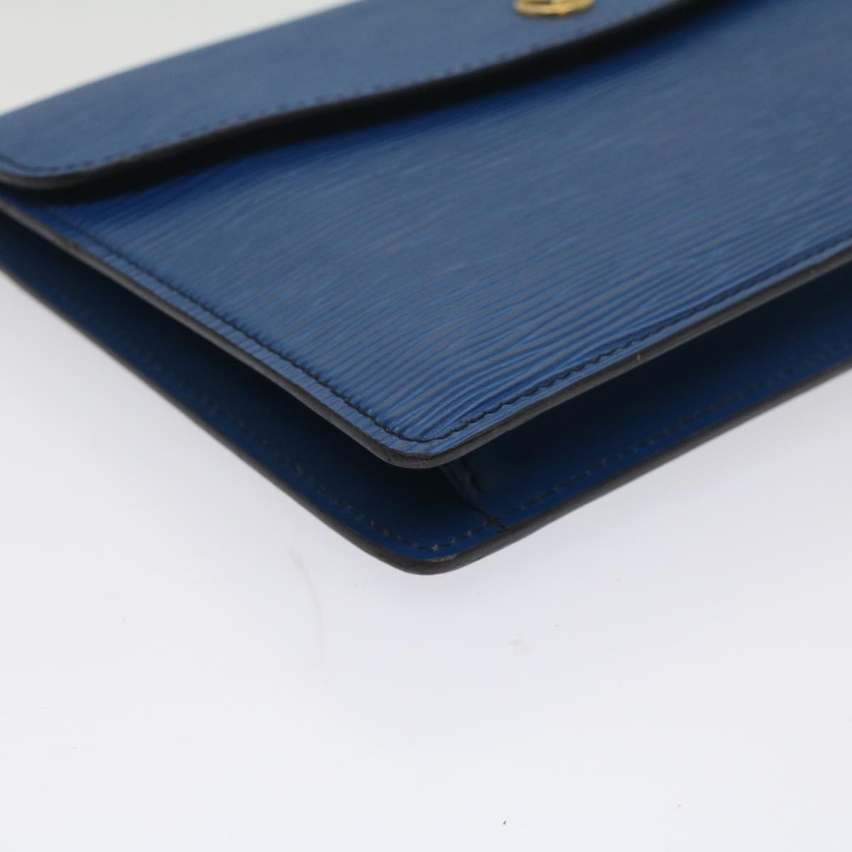 LOUIS VUITTON Epi Montaigne 23 Clutch Bag Blue M52665 LV th4081