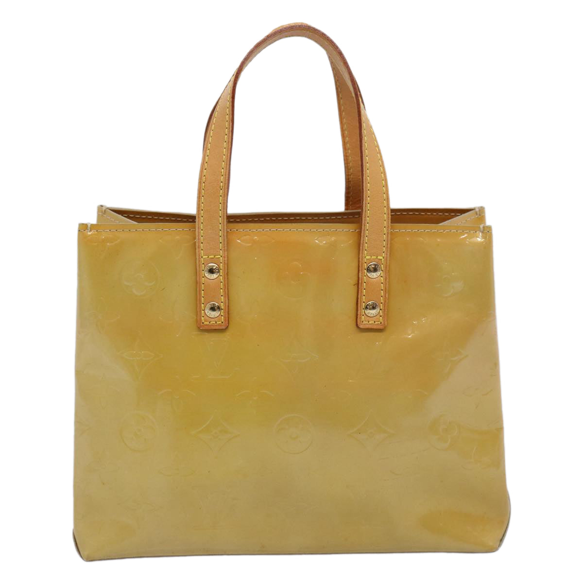 LOUIS VUITTON Monogram Vernis Reade PM Hand Bag Beige M91334 LV th4367