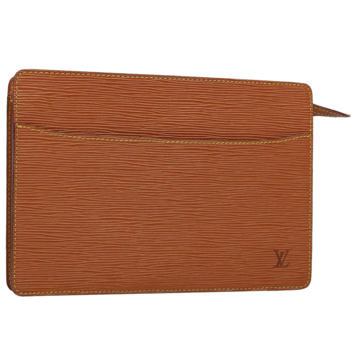LOUIS VUITTON Epi Pochette Homme Clutch Bag Brown Zipang gold M52528 th4383