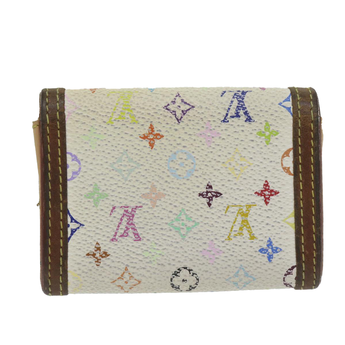 LOUIS VUITTON Monogram Multicolor Porte Monnaie Plat White M92657 LV th4398