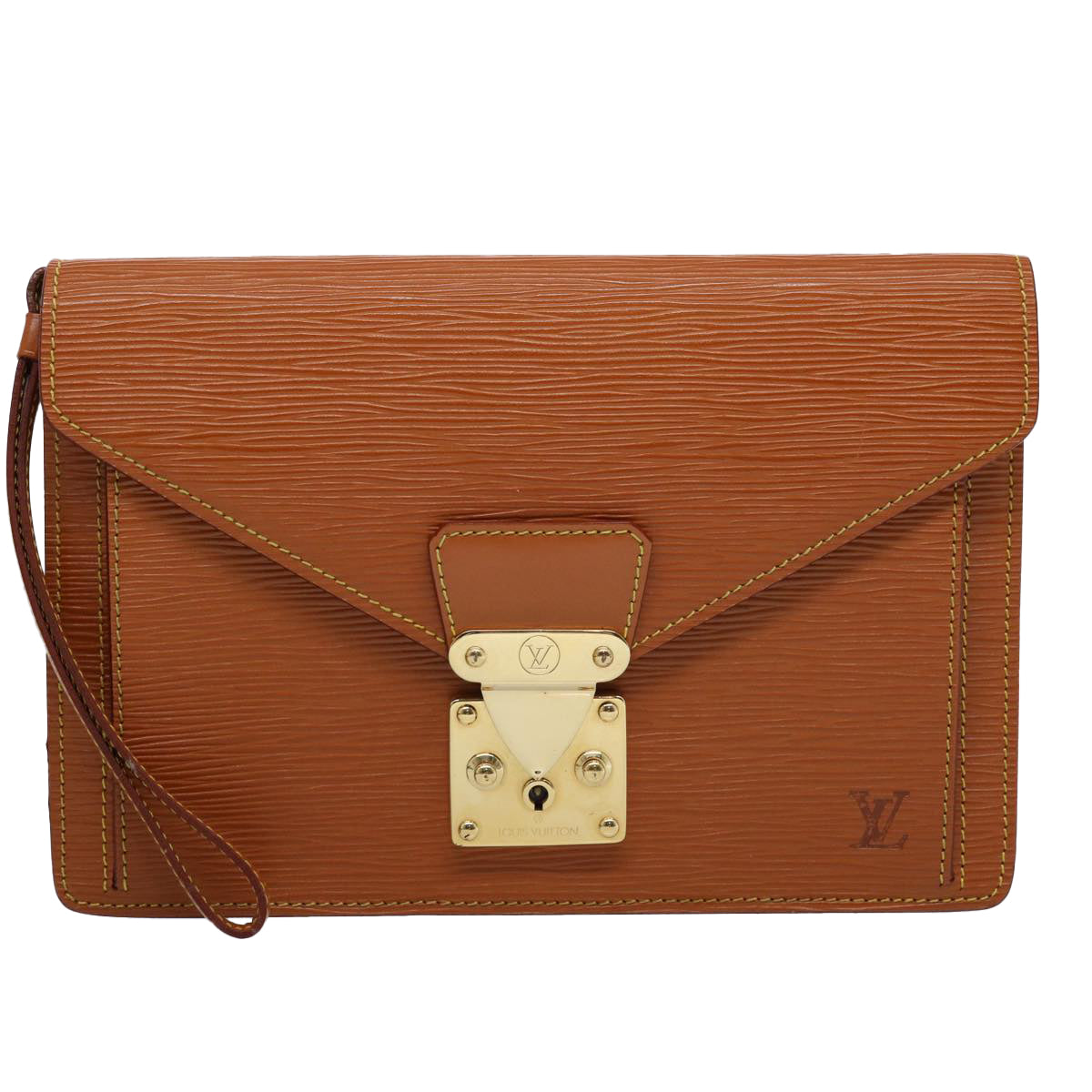 LOUIS VUITTON Epi Serie Dragonne Hand Bag Brown M52618 LV th4419