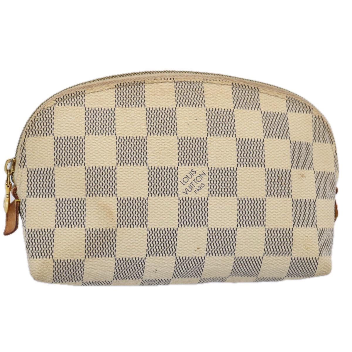 LOUIS VUITTON Damier Azur Pochette Cosmetic PM Pouch N60024 LV th4424