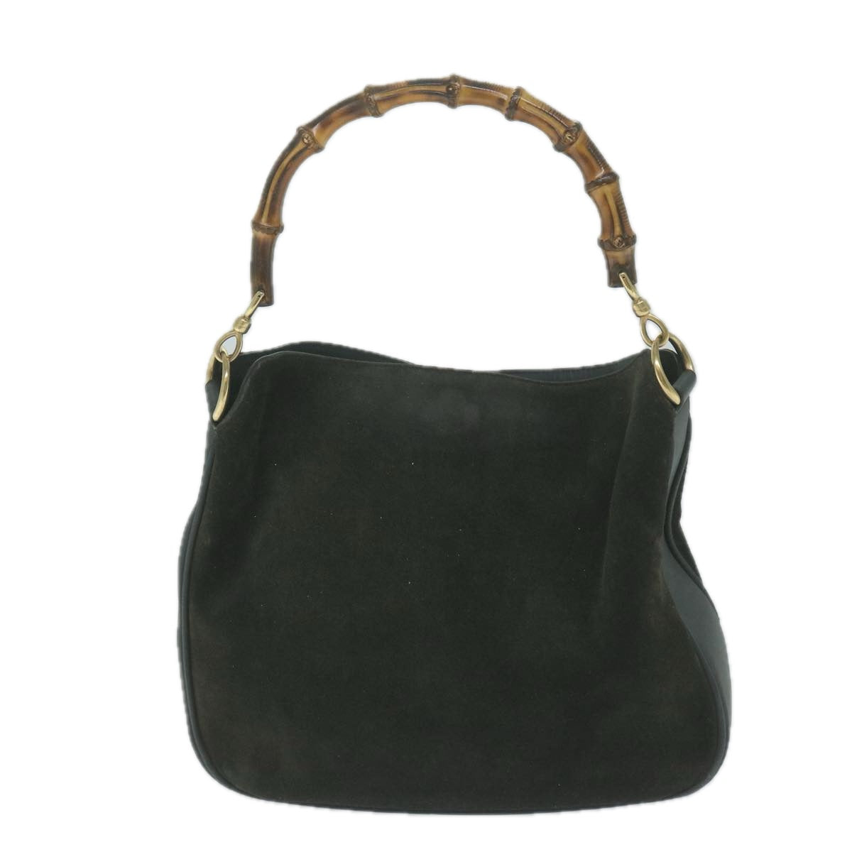 GUCCI Bamboo Hand Bag Suede 2way Black 001 1014 1638 0  th4447