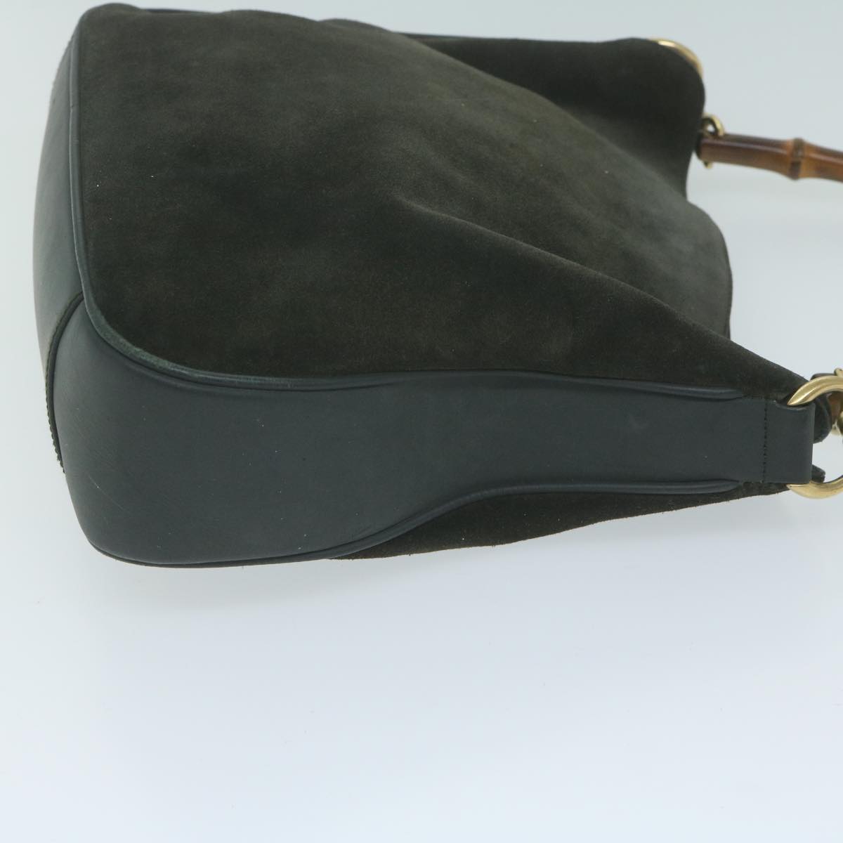 GUCCI Bamboo Hand Bag Suede 2way Black 001 1014 1638 0  th4447