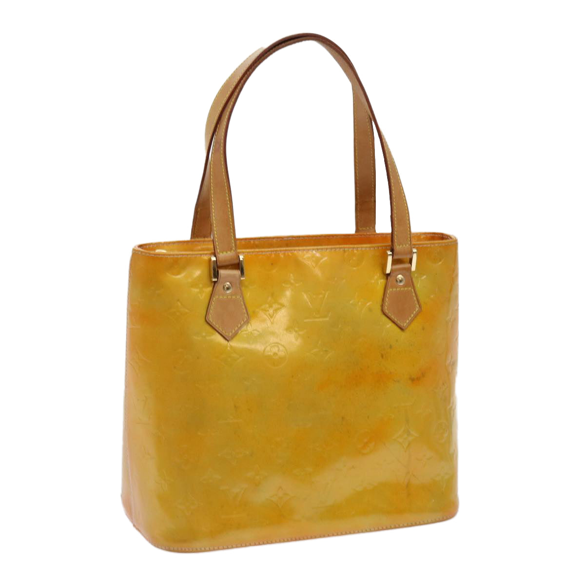 LOUIS VUITTON Monogram Vernis Houston Hand Bag Gris M91053 LV th4449