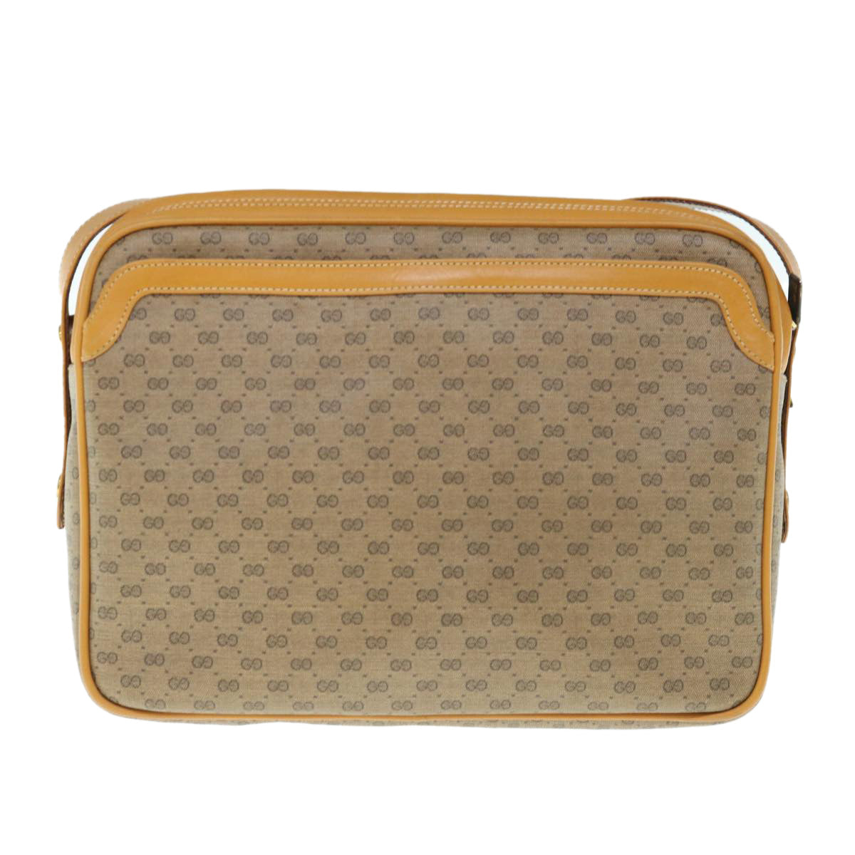 GUCCI Micro GG Supreme Shoulder Bag PVC Leather Beige  th4487