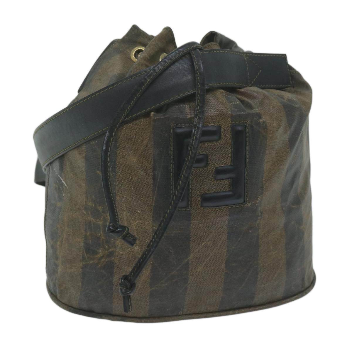 Luxury FendiPecan Canvas Shoulder Bag Coated Canvas Brownth4531