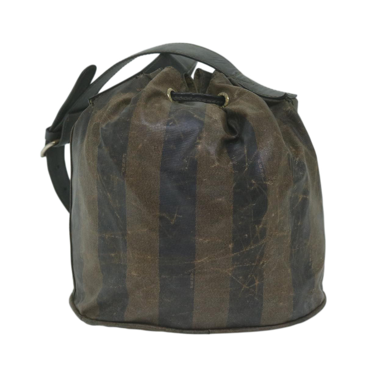 Luxury FendiPecan Canvas Shoulder Bag Coated Canvas Brownth4531