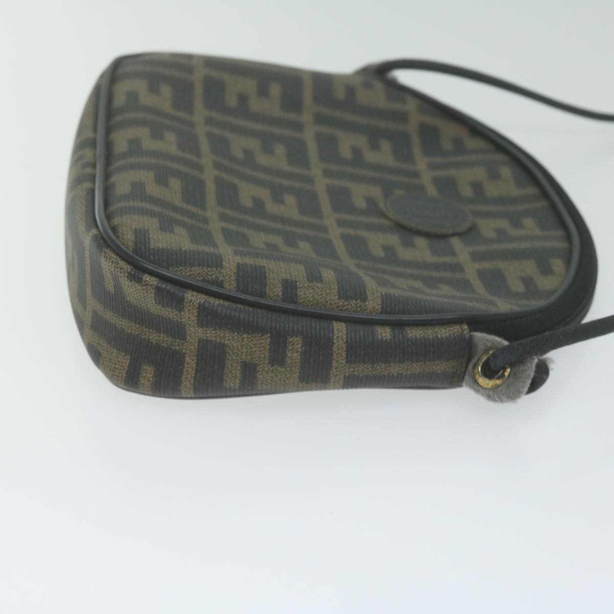 Luxury FendiZucca Canvas Shoulder Bag Brown Blackth4549