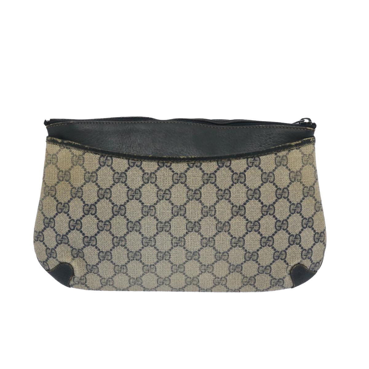 GUCCI GG Supreme Sherry Line Clutch Bag PVC Red Navy 39 02 026  th4564