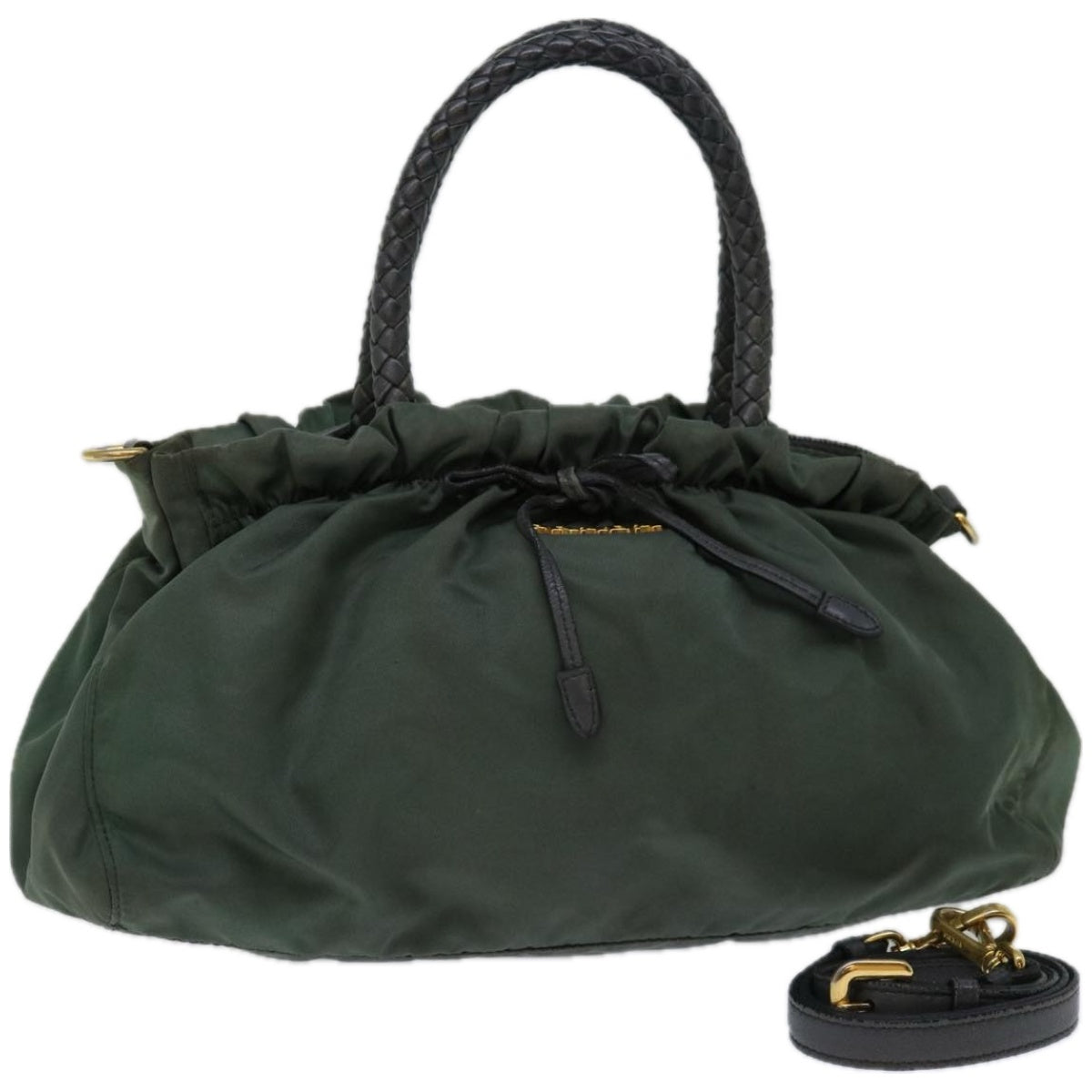 Luxury PradaHand Bag Nylon 2way Green th4577