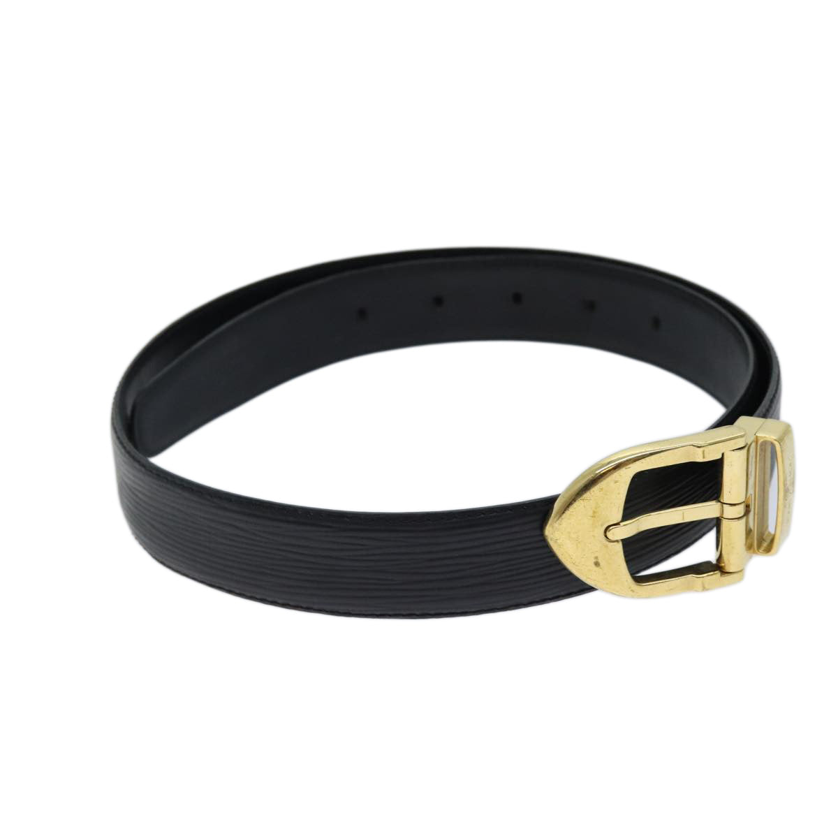 LOUIS VUITTON Epi Belt 85/34 Black LV th4688