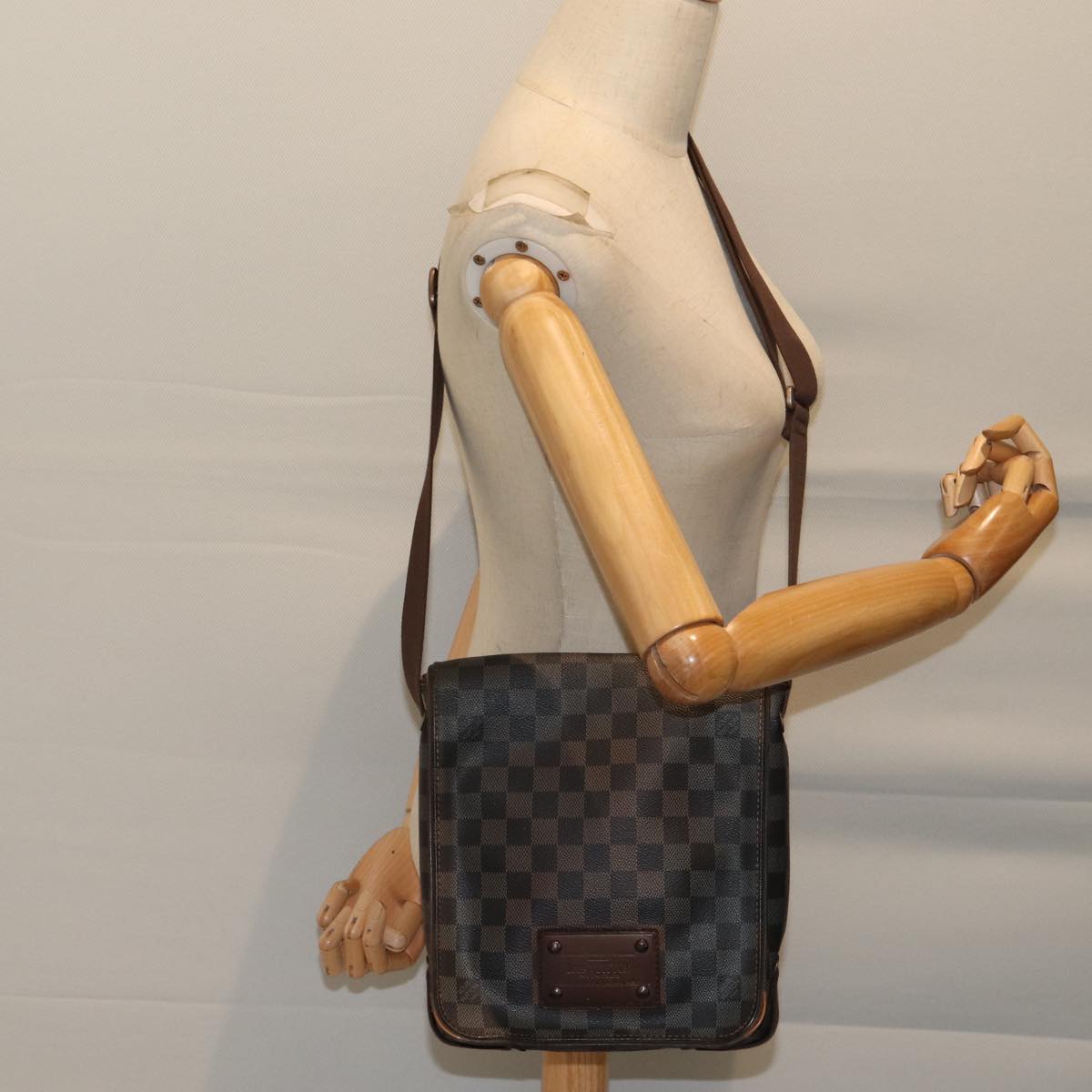 LOUIS VUITTON Damier Ebene Brooklyn PM Shoulder Bag N51210 LV th4765