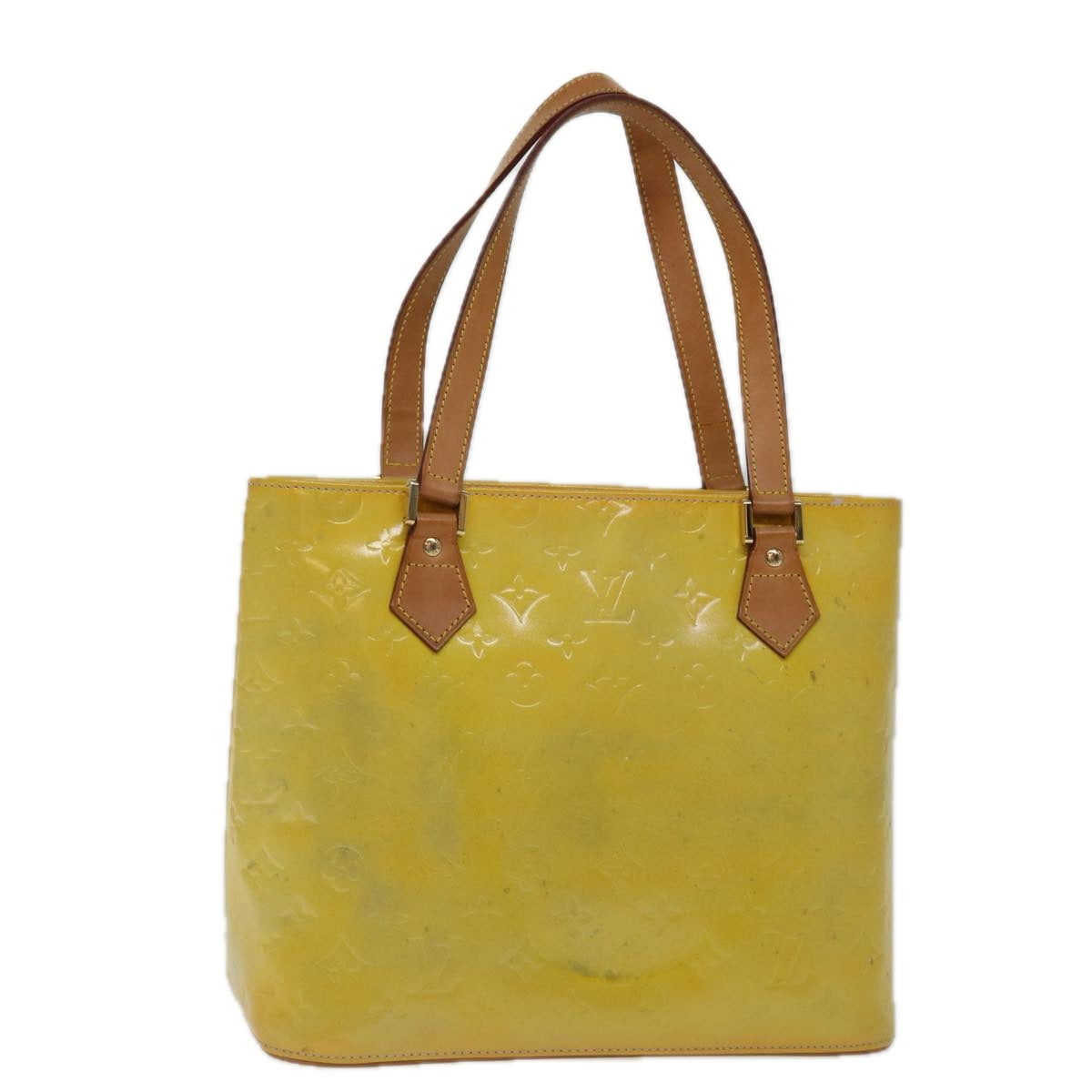 LOUIS VUITTON Monogram Vernis Houston Hand Bag Gris M91053 LV th4768