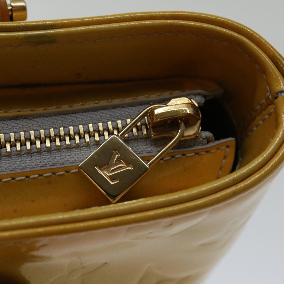 LOUIS VUITTON Monogram Vernis Houston Hand Bag Gris M91053 LV th4768