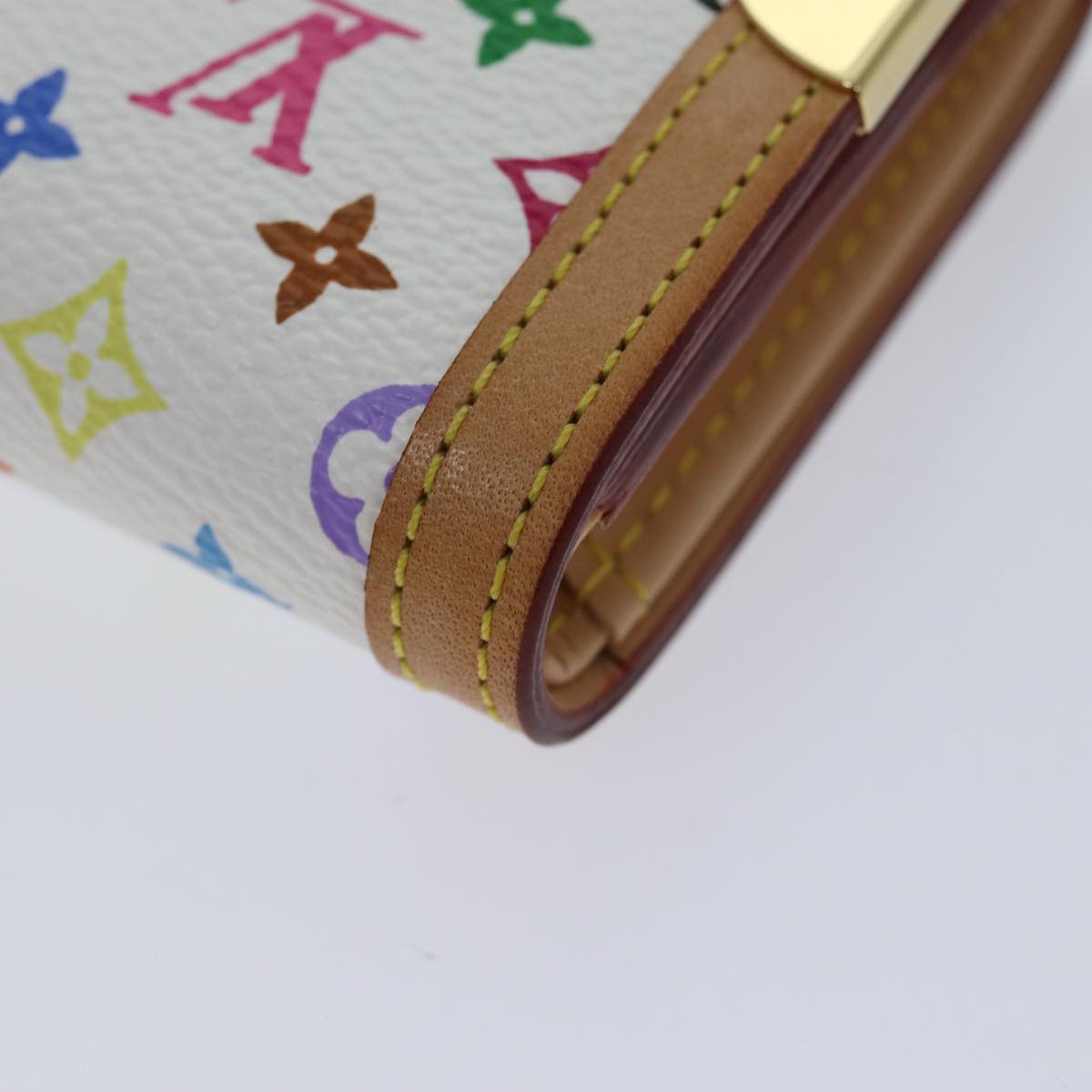 LOUIS VUITTON Monogram Multicolor Porte Monnaie Plat White M92657 LV th4784