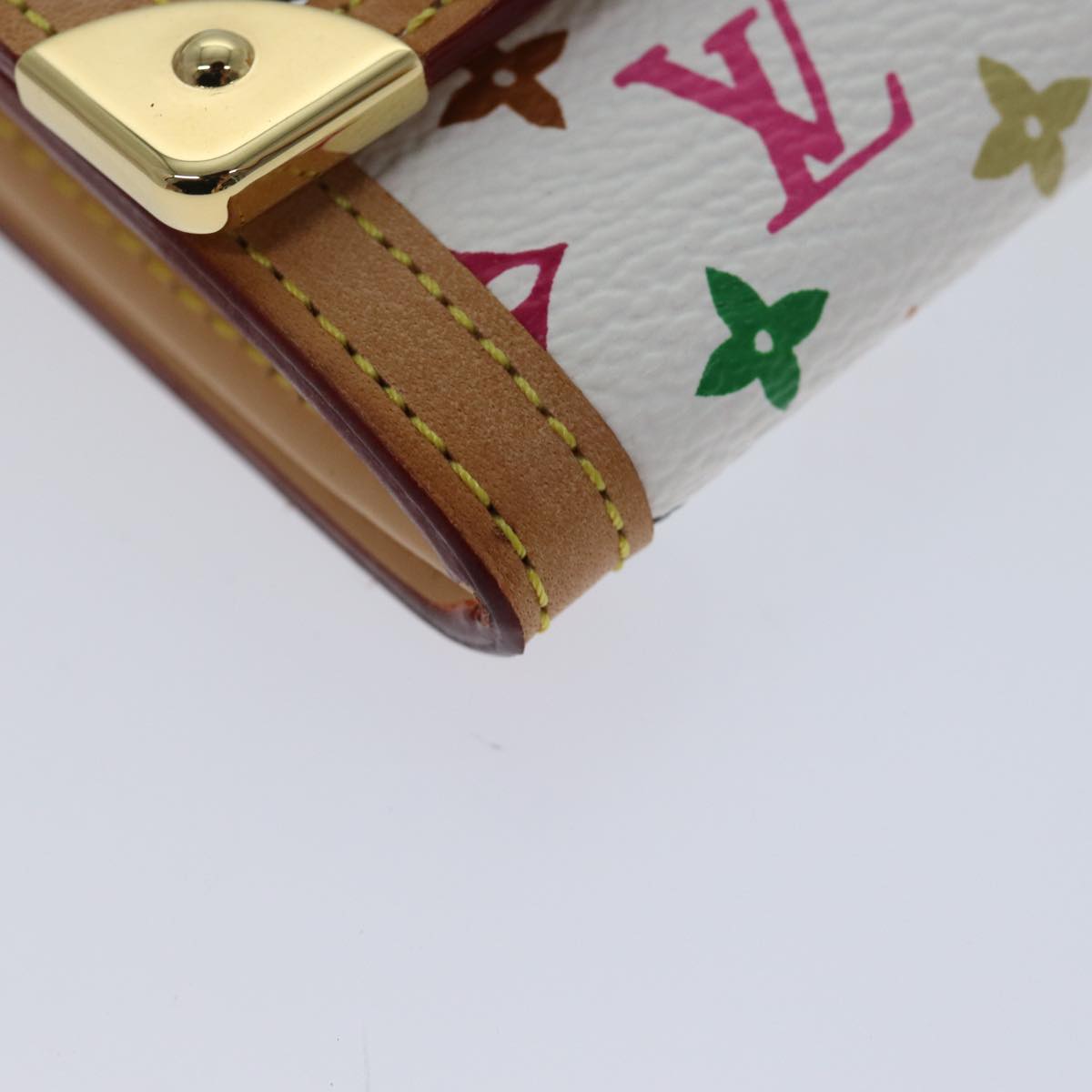 LOUIS VUITTON Monogram Multicolor Porte Monnaie Plat White M92657 LV th4784