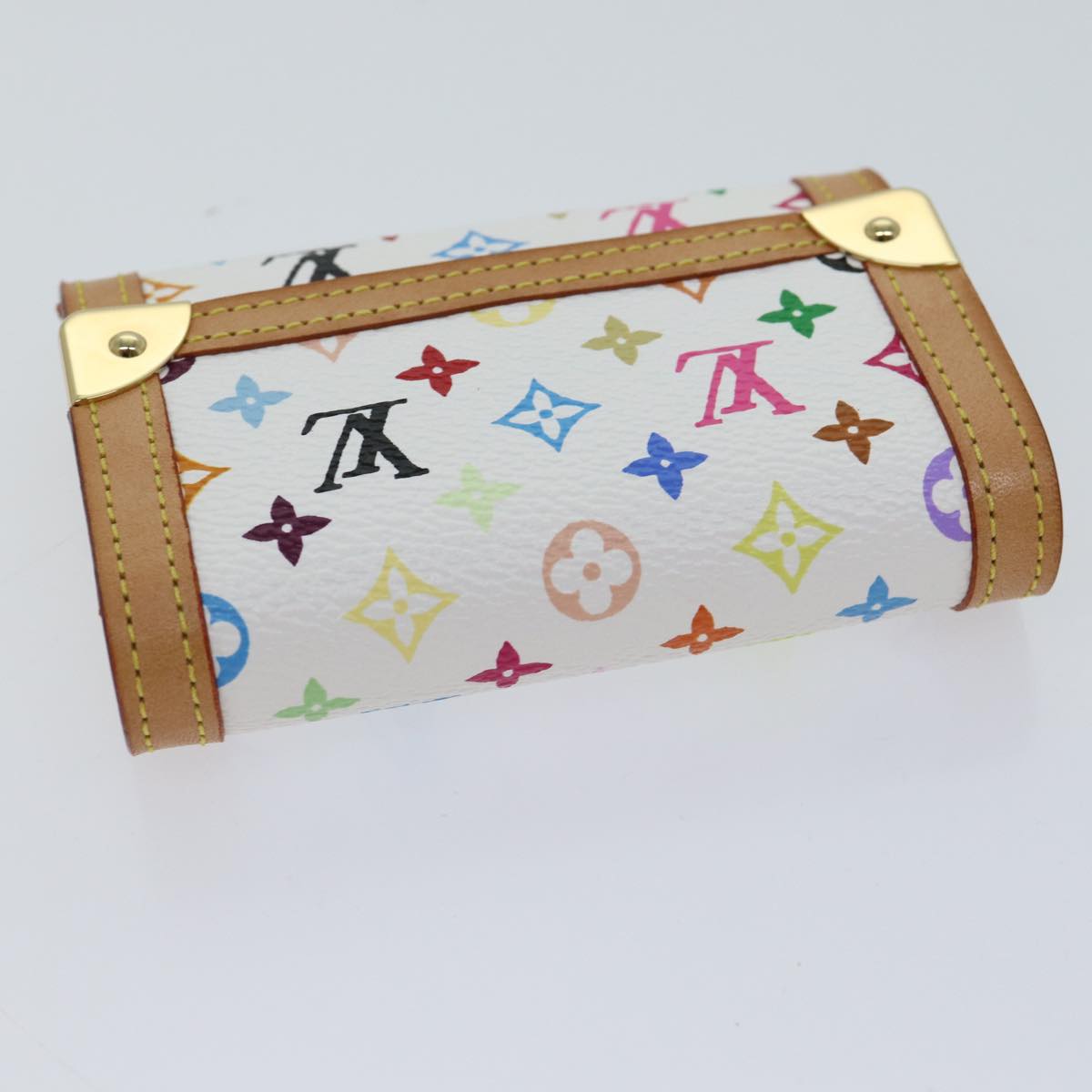 LOUIS VUITTON Monogram Multicolor Porte Monnaie Plat White M92657 LV th4784