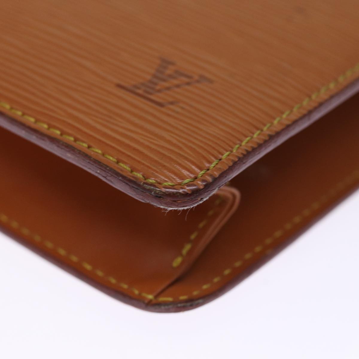 LOUIS VUITTON Epi Pochette Homme Bag Brown Zipang gold M52528 LV th4899