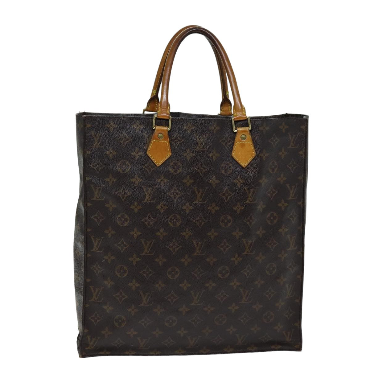 LOUIS VUITTON Monogram Sac Plat Hand Bag M51140 LV th4922