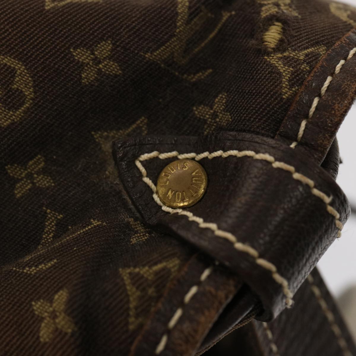 LOUIS VUITTON Monogram Mini Lin Saumur PM Shoulder Bag Ebene M95227 th4927