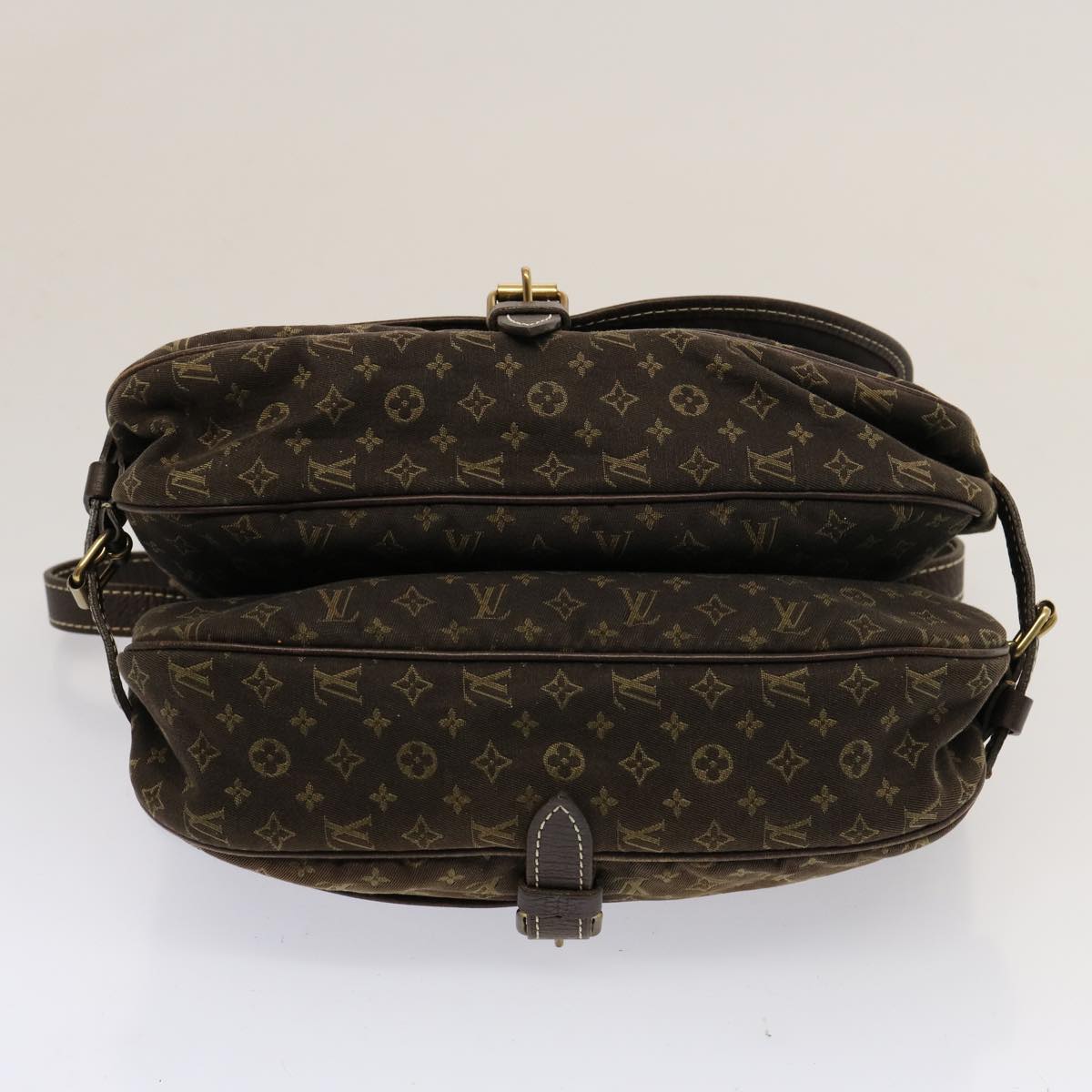 LOUIS VUITTON Monogram Mini Lin Saumur PM Shoulder Bag Ebene M95227 th4927