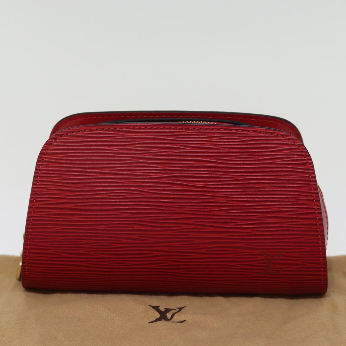 LOUIS VUITTON Epi Dauphine PM Pouch Castilian Red M48447 LV th4932