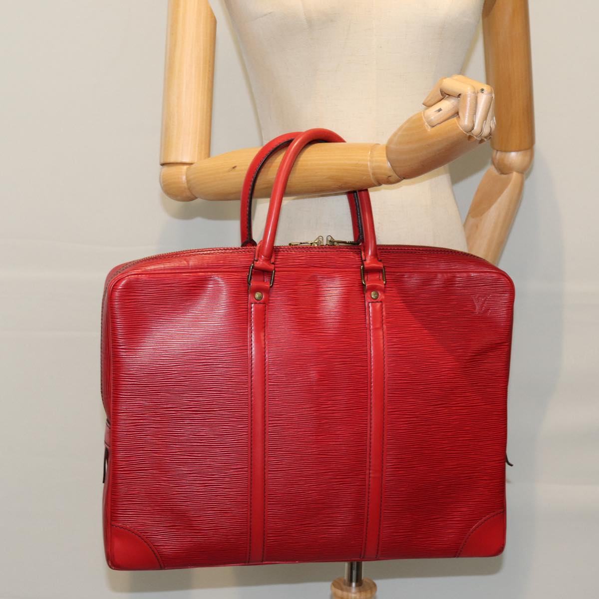 LOUIS VUITTON Epi Porte Documents Voyage Business Bag Red M54477 LV th4936