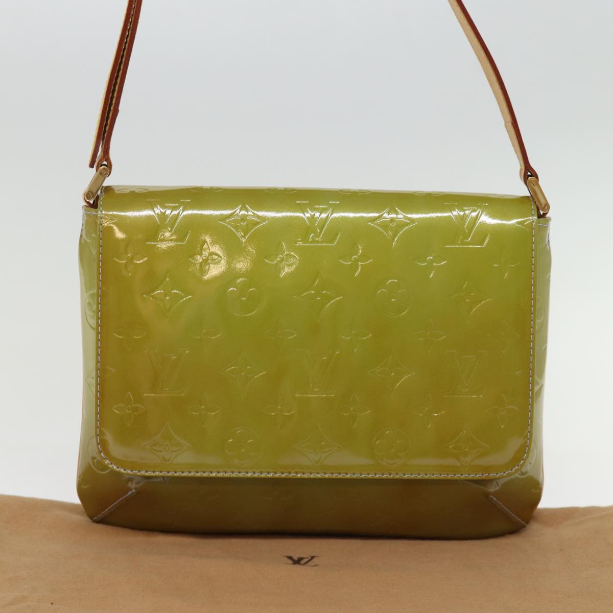 LOUIS VUITTON Monogram Vernis Thompson Street Bag Baby Blue M91009 th4937