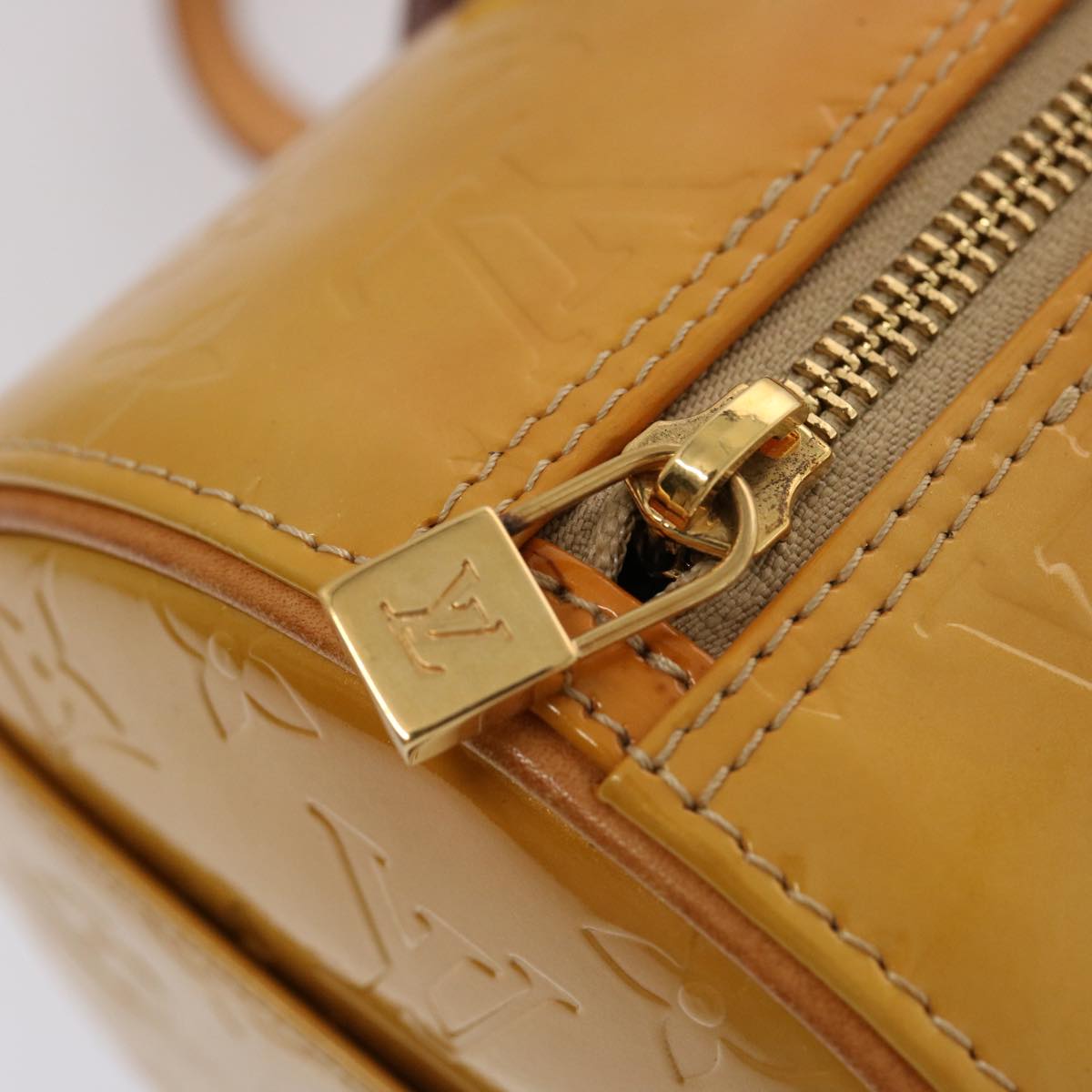 LOUIS VUITTON Monogram Vernis Bedford Hand Bag Beige M91006 LV th4939