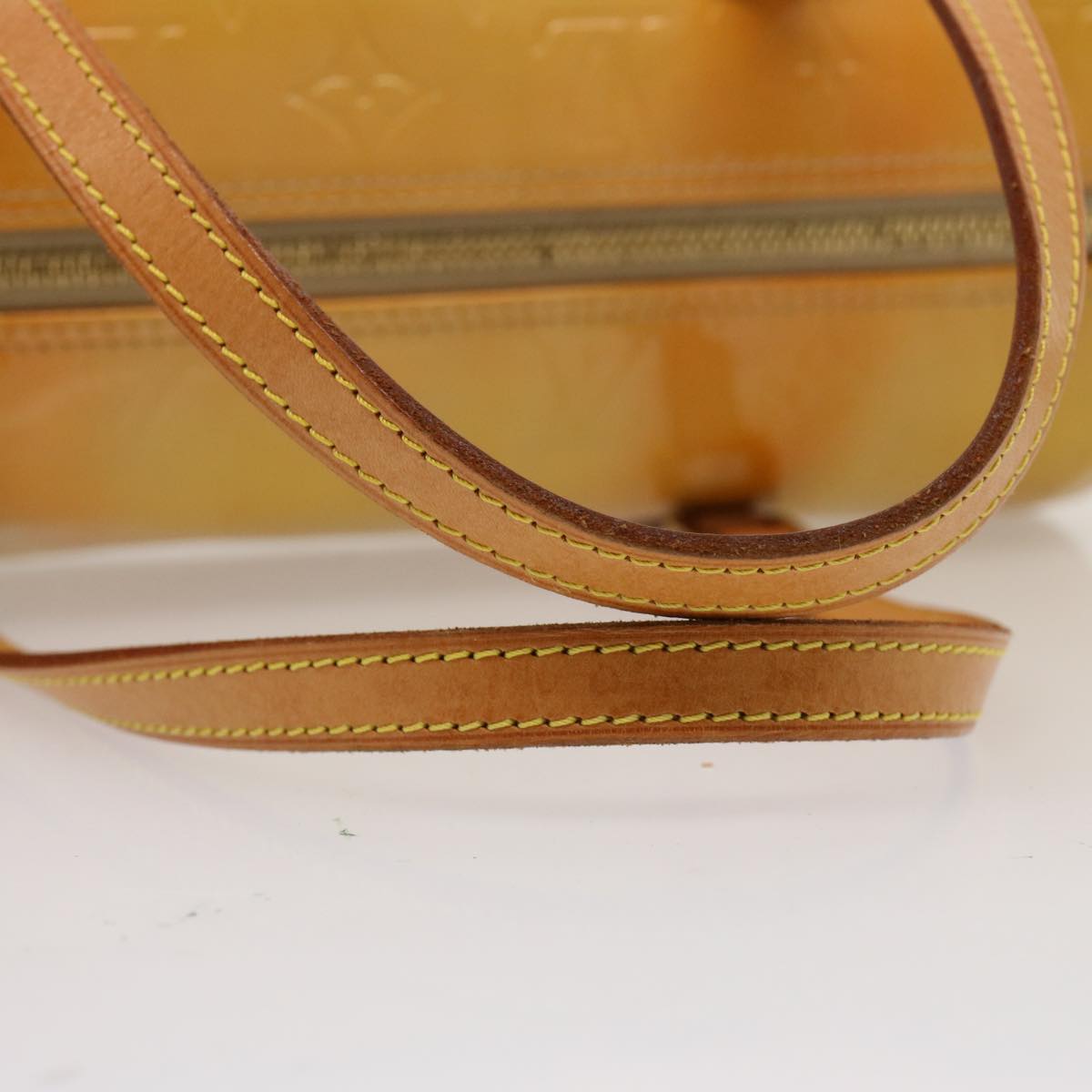 LOUIS VUITTON Monogram Vernis Bedford Hand Bag Beige M91006 LV th4939