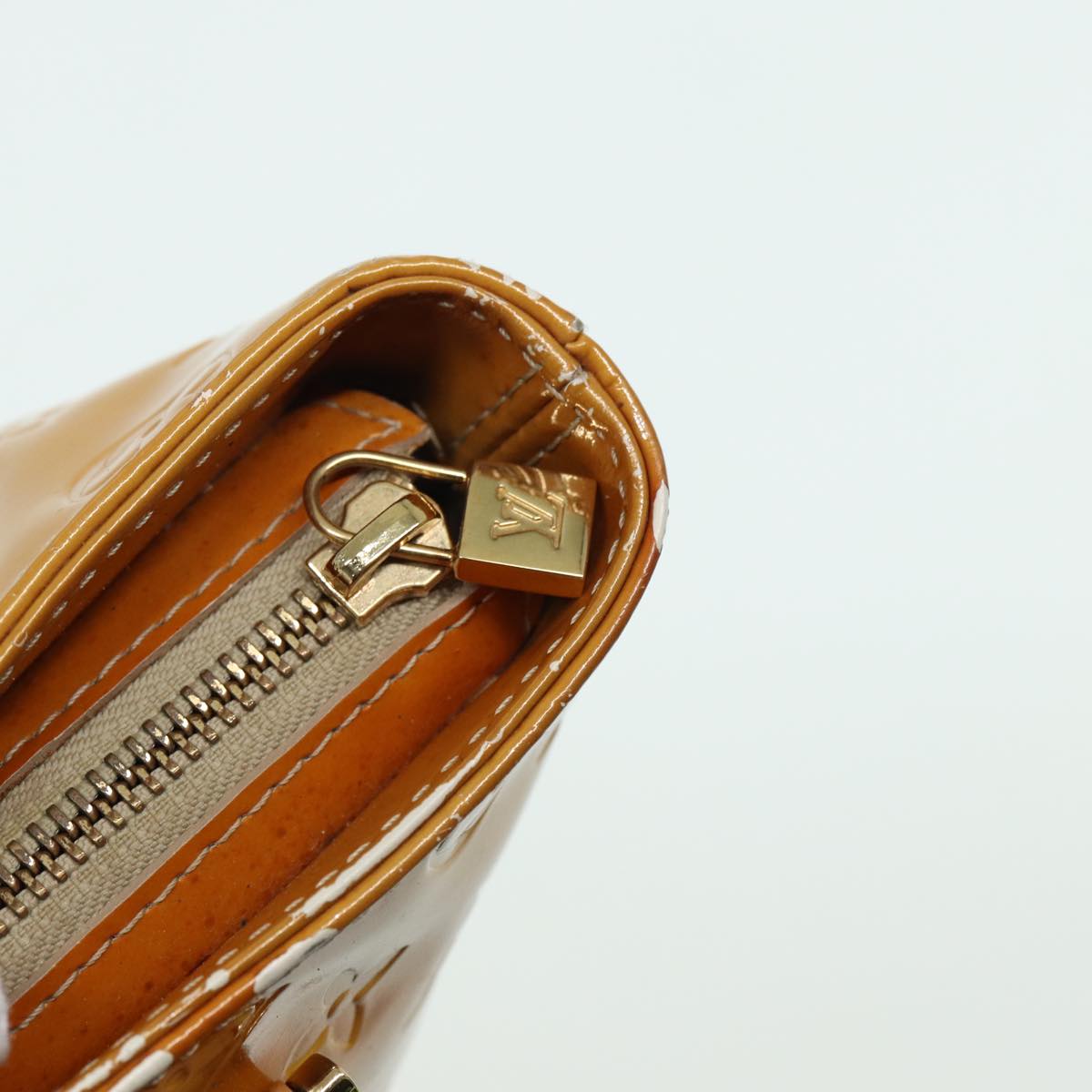 LOUIS VUITTON Monogram Vernis Houston Hand Bag Beige M91004 LV th5141
