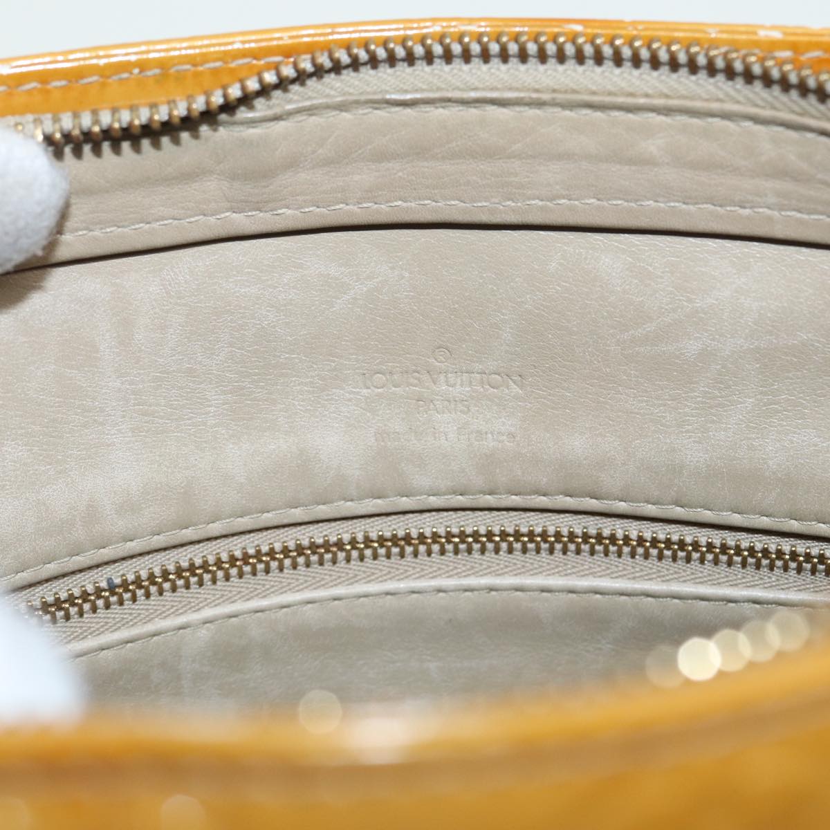 LOUIS VUITTON Monogram Vernis Houston Hand Bag Beige M91004 LV th5141
