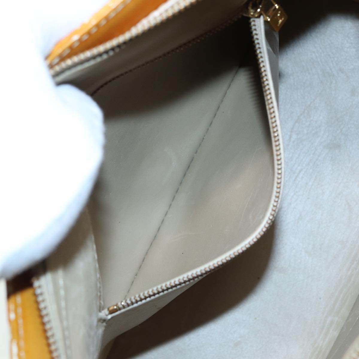 LOUIS VUITTON Monogram Vernis Houston Hand Bag Beige M91004 LV th5141